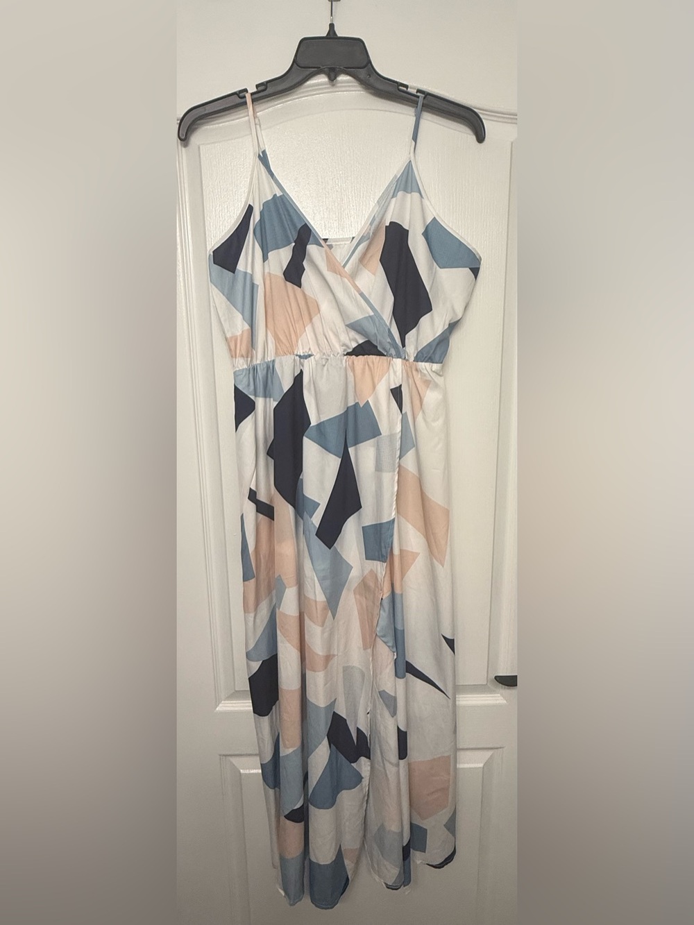 SHEIN Abstract Geometric Print Spaghetti Strap Maxi Dress XL